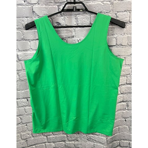 Chico's Microfiber Contemporary Tank Top Size 4 XL Grassy Green   NEW - Picture 2 of 5